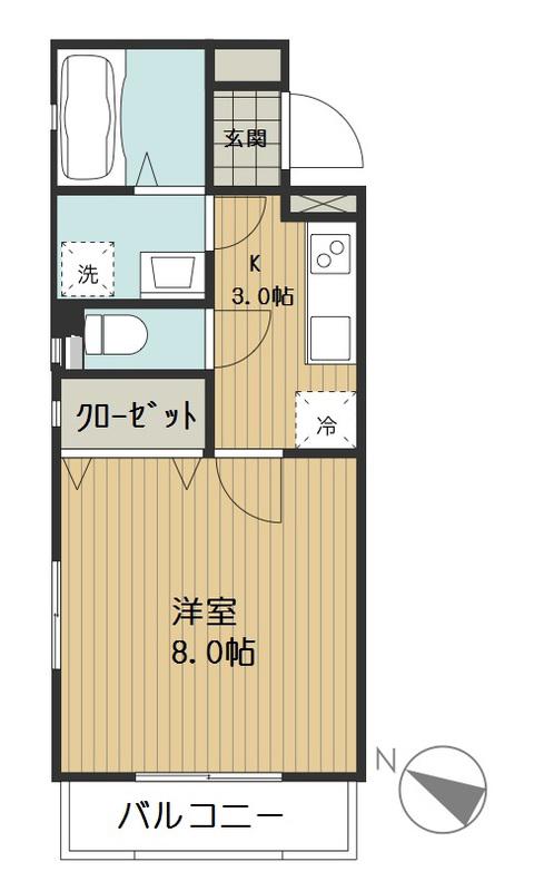 GRANDEAR TERRACE 睦町(1K/2階)の間取り写真