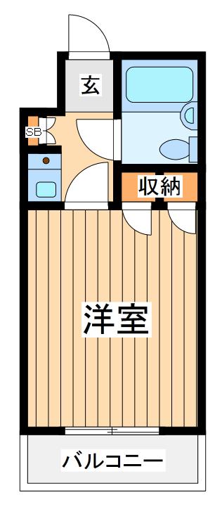 ニックアーバンスピリッツ妙蓮寺(ワンルーム/2階)の間取り写真