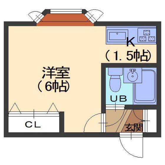 ファイブスター(1K/3階)の間取り写真