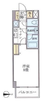 北品川アパートメント(1K/5階)の間取り写真