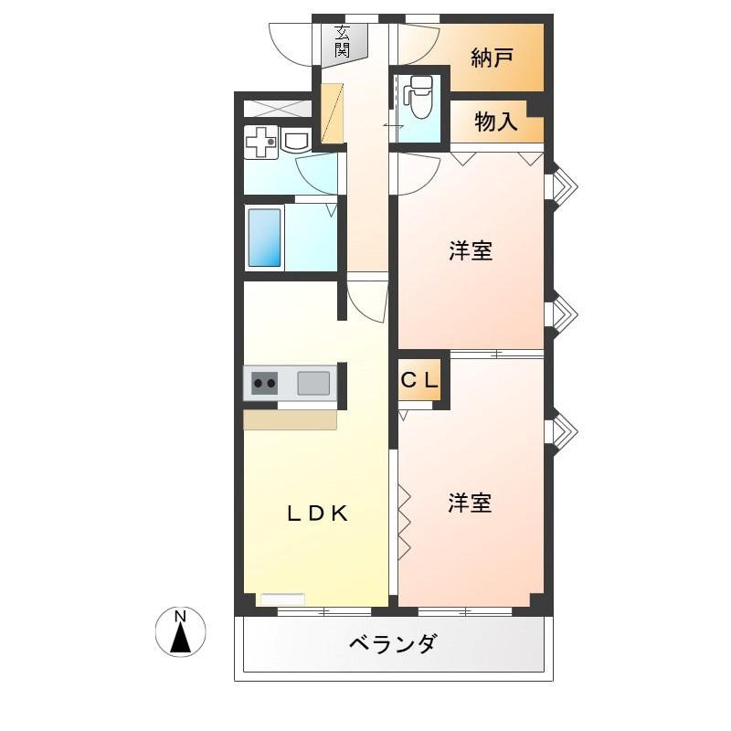 優泰佳ガーデンコート(2SLDK/4階)の間取り写真