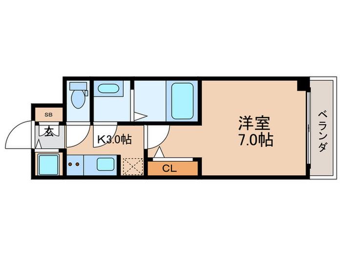 S-RESIDENCE上新庄BEAT(1K/11階)の間取り写真