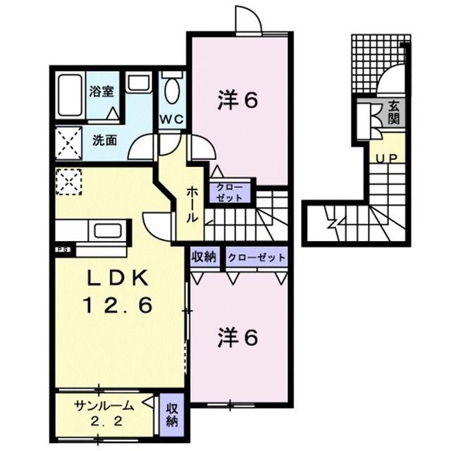 スタイル・カウンシルA(2LDK/2階)の間取り写真