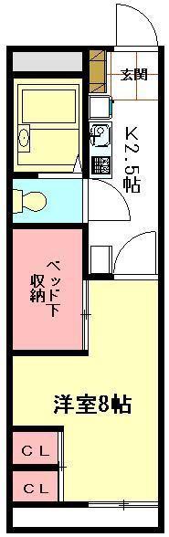 レオパレスADVANCE(1K/2階)の間取り写真
