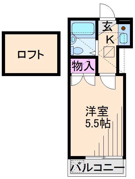 ソリテア綱島(1K/2階)の間取り写真
