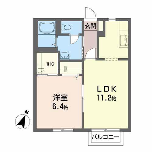 サニーハウス(1LDK/2階)の間取り写真