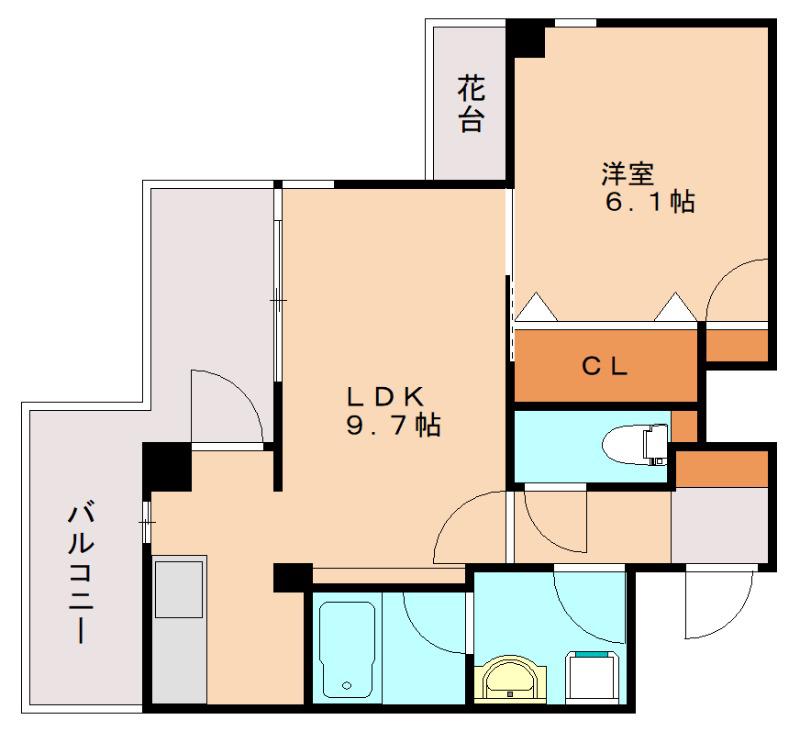 ファーブリック横浜(1LDK/3階)の間取り写真