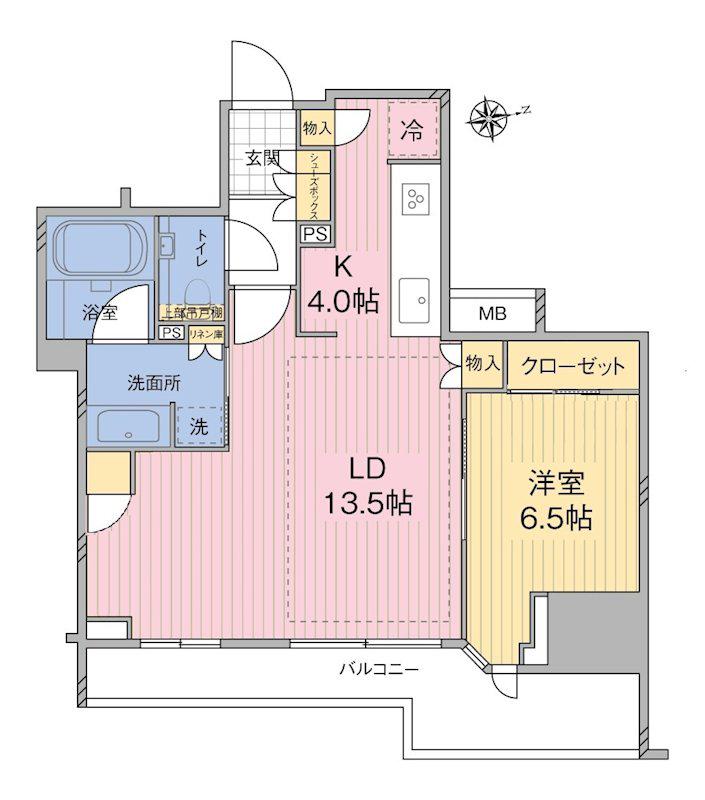 ザ・パークハウス調布(1LDK/13階)の間取り写真
