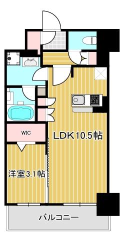 アーバネックス同心(1LDK/8階)の間取り写真