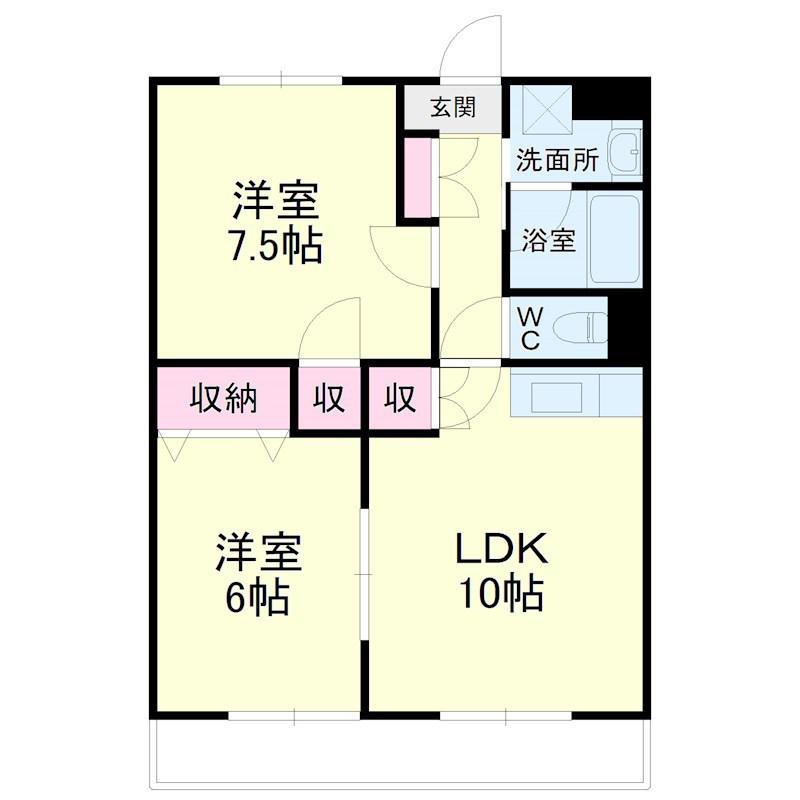 トップアイルII(2LDK/2階)の間取り写真
