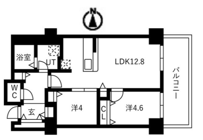 シティコート目黒IV(2LDK/5階)の間取り写真