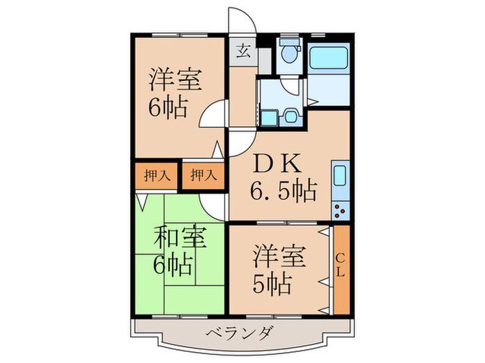 エルニド(3DK/3階)の間取り写真