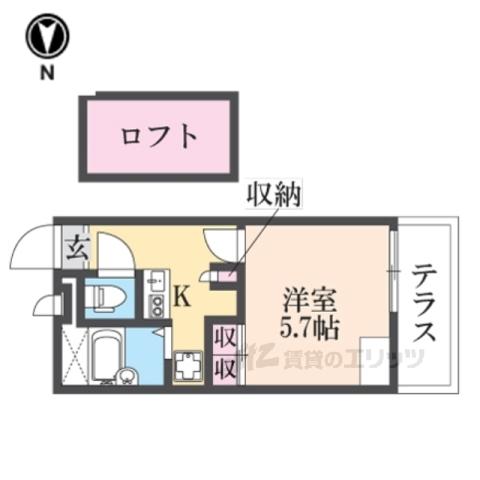 レオパレス尼崎(1K/2階)の間取り写真
