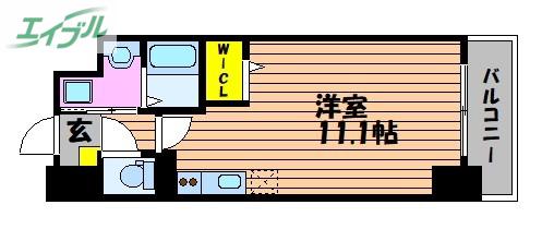 サーパスフォーシア大供(ワンルーム/9階)の間取り写真