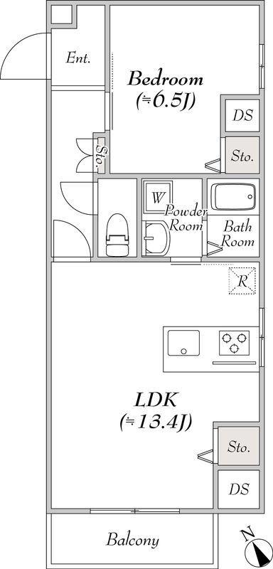 ルミークアン蒲田(1LDK/8階)の間取り写真