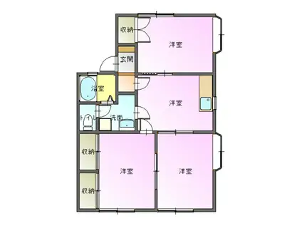 カーサ八木(3DK/2階)の間取り写真