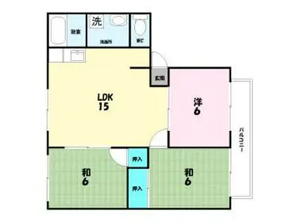 ワイドヒル山之上(3LDK/1階)の間取り写真