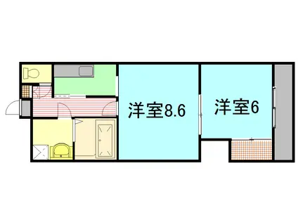 伊藤ビル(2K/2階)の間取り写真