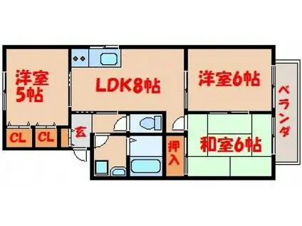 ハイカムール平原(3LDK/2階)の間取り写真