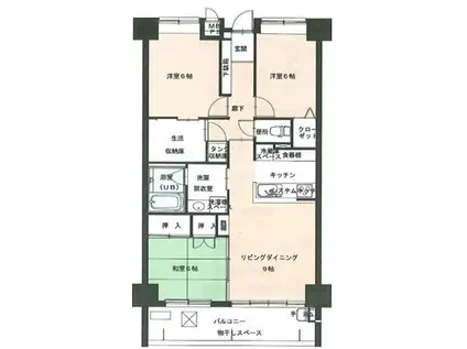 ADVANCE NAGAI III(3LDK/9階)の間取り写真