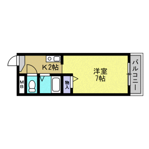 エクセルハイツ(1K/2階)の間取り写真