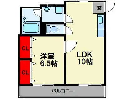 レーオロイヤルII(1LDK/2階)の間取り写真
