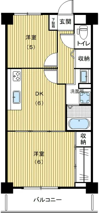 北野ハイツ 4階階 間取り