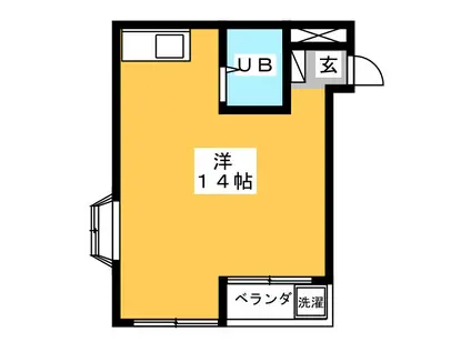 あおやぎハイム6号館(ワンルーム/4階)の間取り写真
