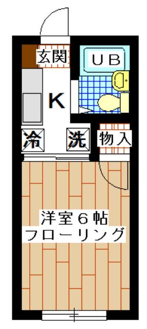 フラット小川(1K/1階)の間取り写真