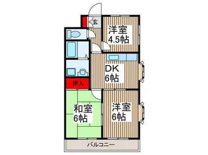 メゾン武蔵浦和弐号館(3DK/2階)の間取り写真