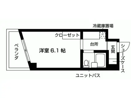 シャンブル72(1K/6階)の間取り写真