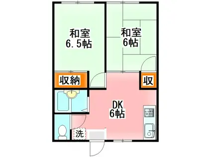 山本コーポ(2DK/2階)の間取り写真