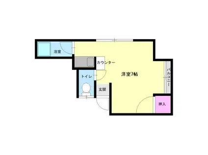 プライムアパート江平(ワンルーム/2階)の間取り写真