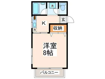 水前寺友誠ビル(1K/4階)の間取り写真