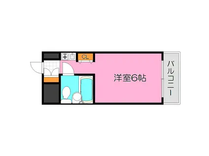 エクセルシオール長田(ワンルーム/10階)の間取り写真