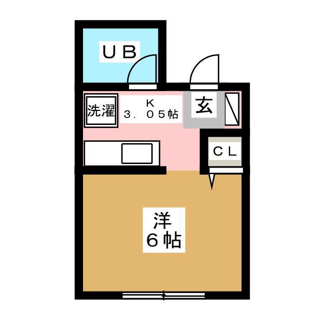クリスタル3(ワンルーム/1階)の間取り写真