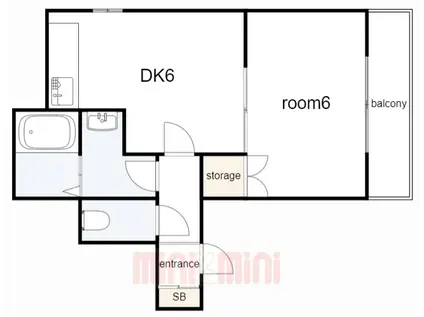 山本ハイツ(1DK/2階)の間取り写真
