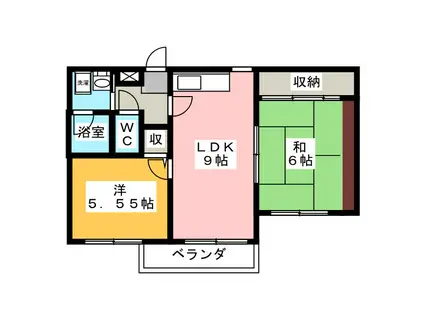 アプロアメニティ南浦和(2LDK/3階)の間取り写真