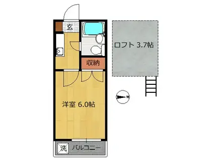 レモンハウス朝霞(1K/2階)の間取り写真