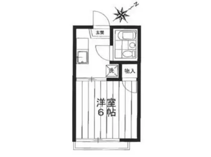 シテムサシノ(1K/1階)の間取り写真