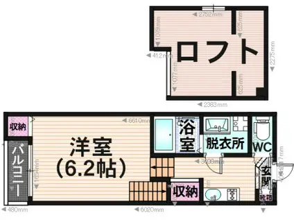 カームネスキキ(1K/1階)の間取り写真