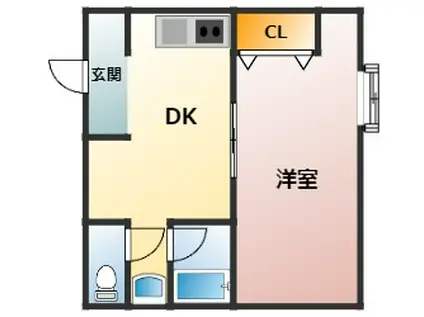 JJBASE西加賀屋(1DK/2階)の間取り写真