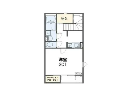 レオネクストドマーニ(1K/2階)の間取り写真