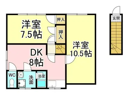 尾倉アパート(2DK/2階)の間取り写真