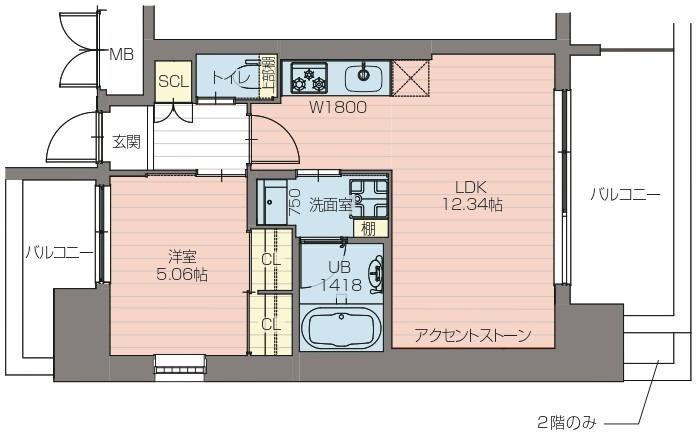 プレジオ阿波座(1LDK/9階)の間取り写真