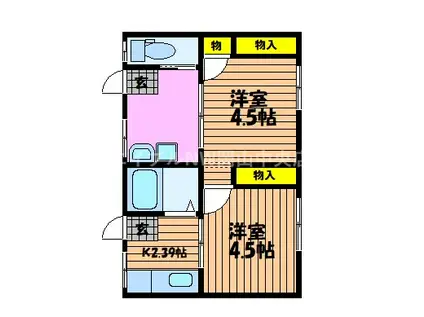 カプセルマンション酒井(2K/1階)の間取り写真