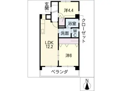 メゾン野並(2LDK/4階)の間取り写真