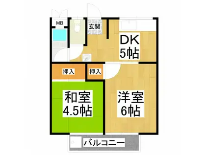 山脇ハイツ(2DK/2階)の間取り写真