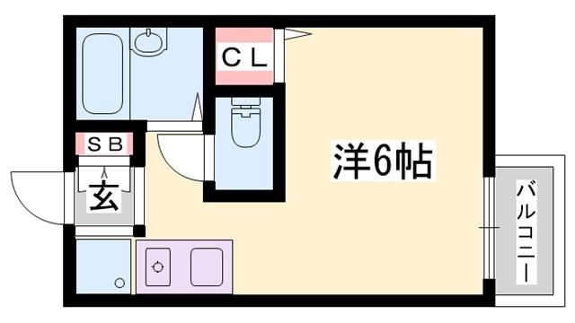 ドーミ東光寺(ワンルーム/1階)の間取り写真