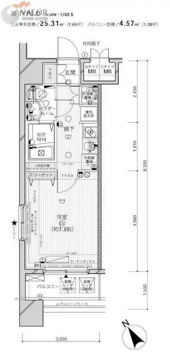 メインステージ川崎IV 8階階 間取り